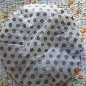 GRAY Polka Dot Plastic Shower Cap Hair Cover Waterproof Reusable Elastic